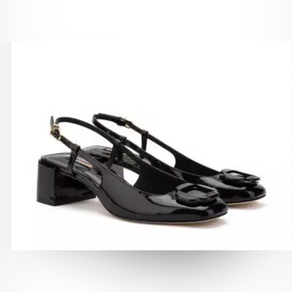 Larroude Shoes - Larroude Patent Leather Maria Sling Back w/Buckle and Hardware Cutout  Size 6